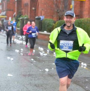 Above: Richard Aylett has raised £thousands for charity through running since he has had his organ transplant 