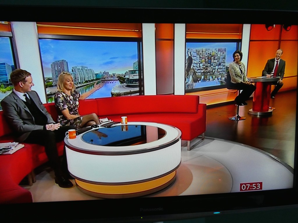 Above: The main BBC Breakfast hosts (left) Louise Minchin and Dan Walker both gave their endorsement of greeting cards.