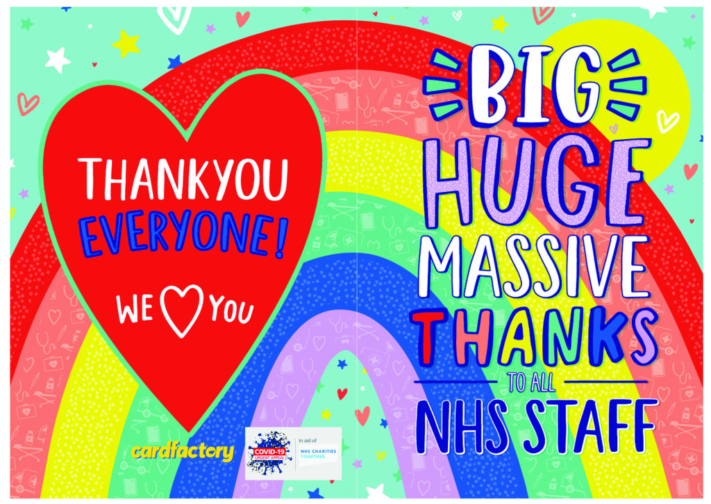 Above: As part of its support for the NHS, Card Factory has launched a charity fundraiser for NHS Charities Together by producing the world’s largest thank you card with signatories donating to the cause. 