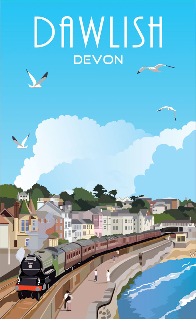 Above: Impact Souvenirs has produced a retro Dawlish image onto cards, cushions, tea towels, coasters, aprons, fridge magnets etc for Presents. 