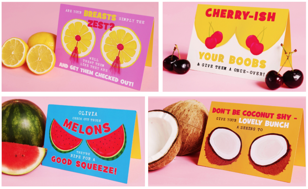 Above: There are four fruity designs in the new range