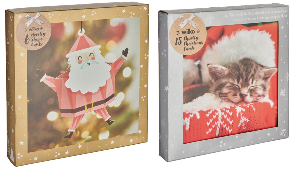 Above: Wilko’s Christmas card packs start at £1.25