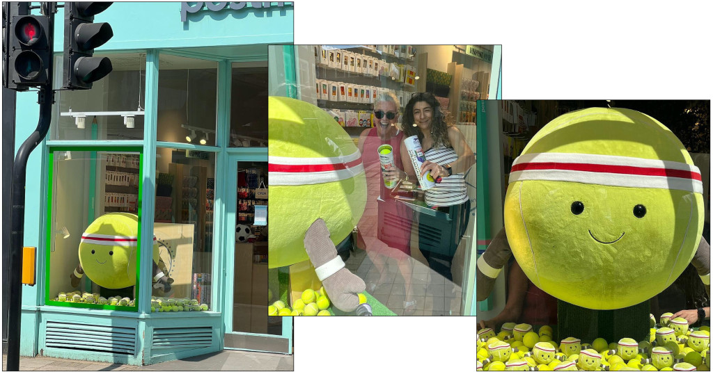 Above: Postmark’s Wimbledon outlet partnered with Jellycat for a very special tennis window