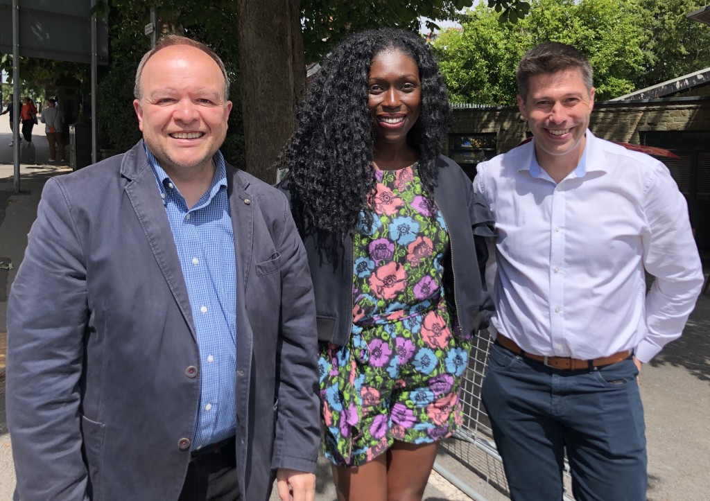 Above & top: Arena PR’s Nick Agarwal (left) with the GCA’s Adriana Lovesy and council member David Falkner of Cardology