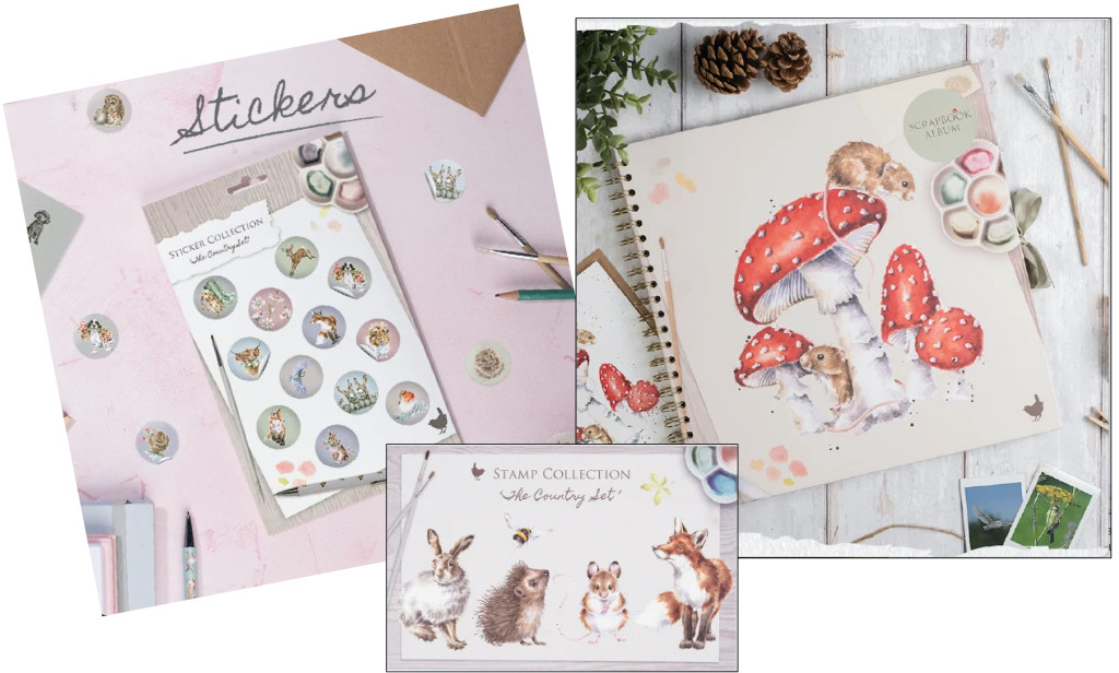 Above: As well as cards, Wrendale products includes many products, even stickers, scrapbooks and stamp sets