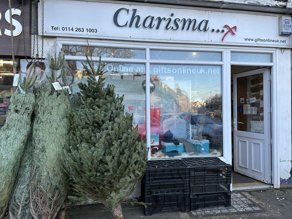 Above: Real Christmas trees are an added festive sale at Charisma