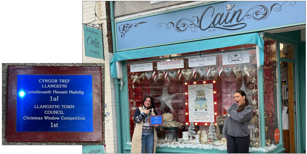 Above & top: A very proud shop owner shows off her winner’s plaque