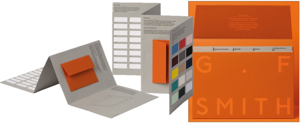 Above: G.F Smith’s unique swatch book features all the specialist greetings papers