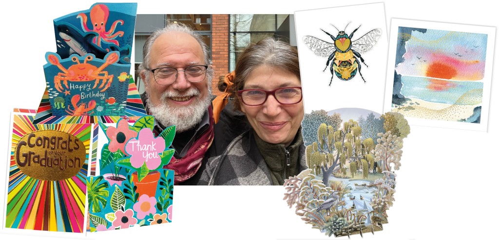 Above: Alan Harnik and his Notes & Queries vice-president daughter Vanessa with the Paper Salad, The Art File, and Paper D’Art Louie Awards finalists