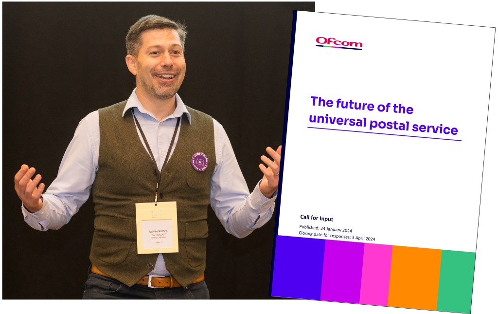 Above & top: Cardology’s David Falkner will be on the panel at Ofcom’s London roundtable for its Royal Mail review