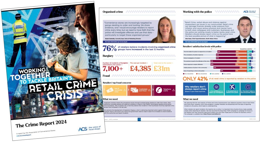 Above & top: The 2024 Crime Report reveals retail crime has risen five fold in a year