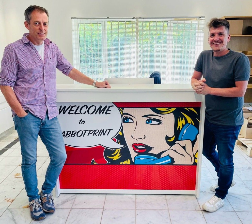Above & top: Simon Davis is settling in at Abbotprint with new boss Brian (left)