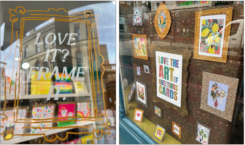 Above: The handmade frames made an imagin­­ative window display