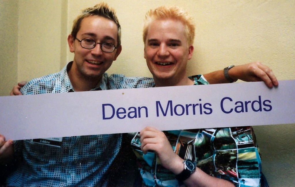 Above: Dean (left) with the company’s stand sign at Top Drawer in 2000