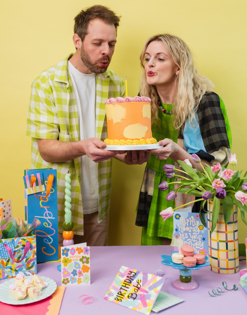 Above: Rebecca and Mark Green kicking off the celebrations with cake