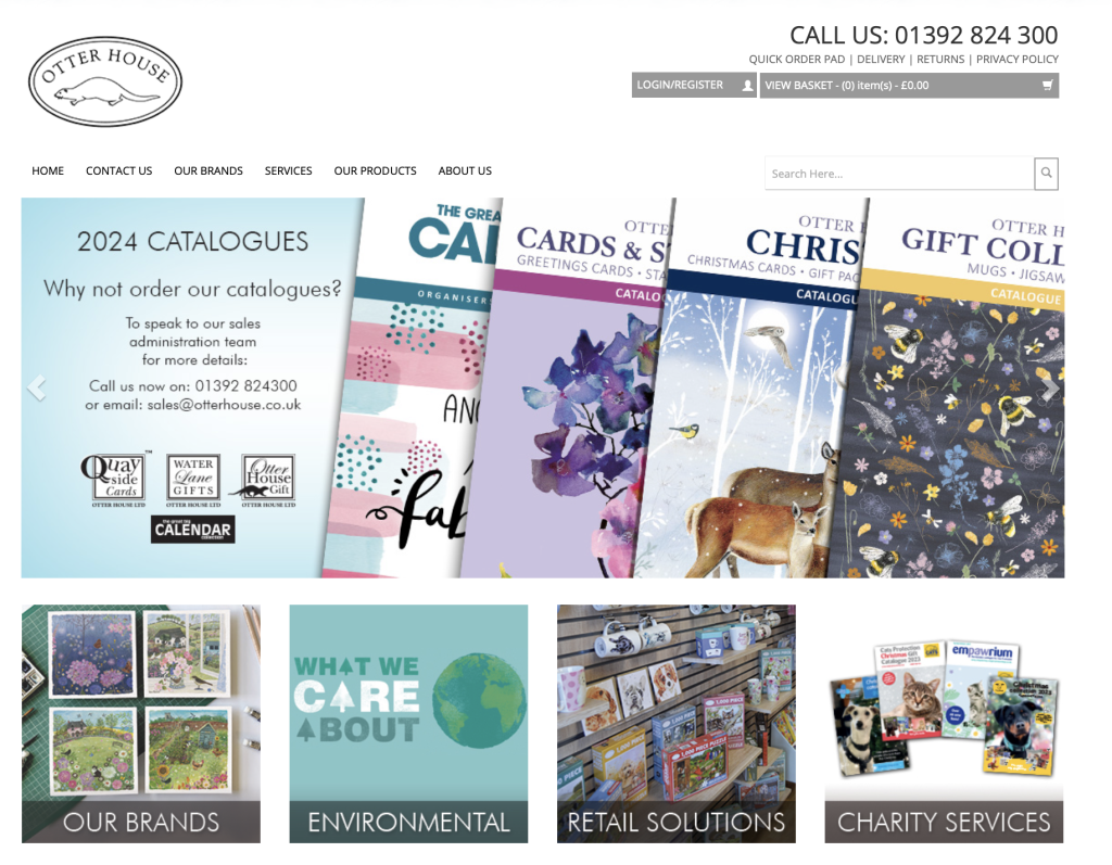 Above: Otter House was founded in 1991 and offers greetings, gifts and stationery