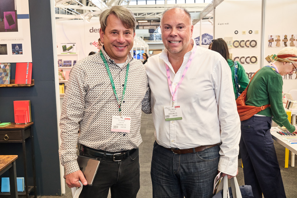 Above & top: Cardzone md Paul Taylor with his now co-director Jeff Weiss at London Stationery Show