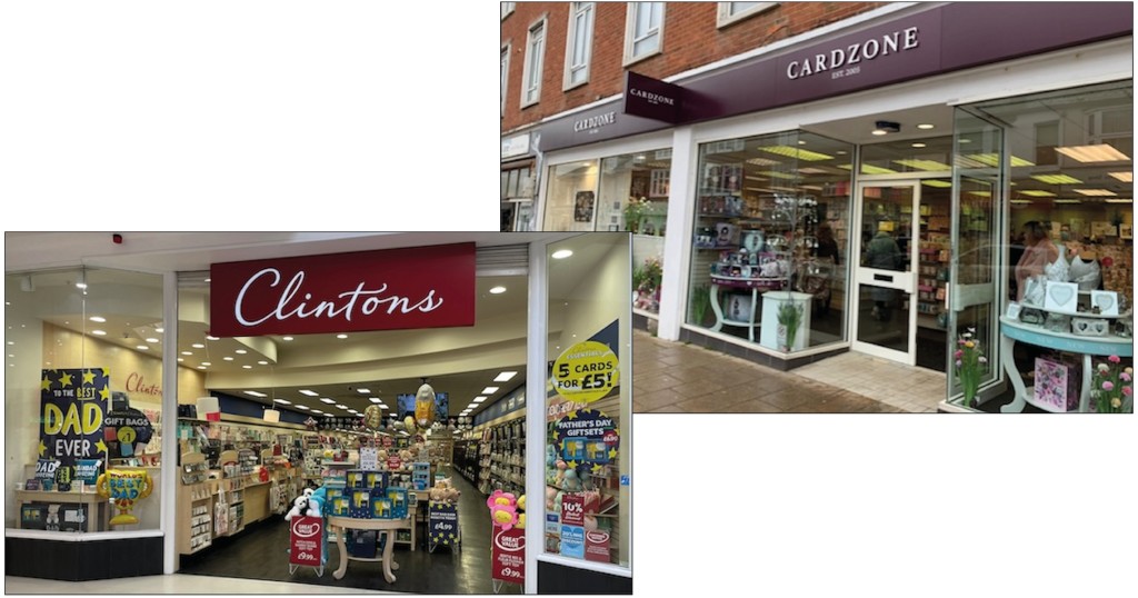 Above: With the Clintons sites, the Cardzone group now comprises over 340 stores