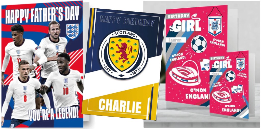 Above: England Father’s Day cards have been selling well along with the everyday and Scotland designs