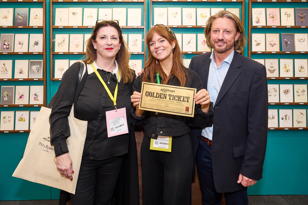 Above: Bentleys’ Stephen and Julie Hale (left) presented their Golden Ticket to Stephanie at the recent PG Live show