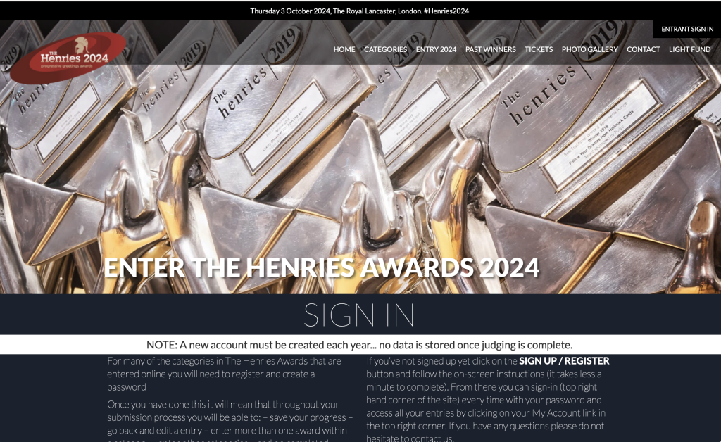 Above: All info is on the www.thehenriesawards.co.uk website