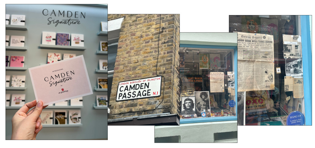 Above: Camden Passage, just over the road from the BDC, is where Camden Graphics was born