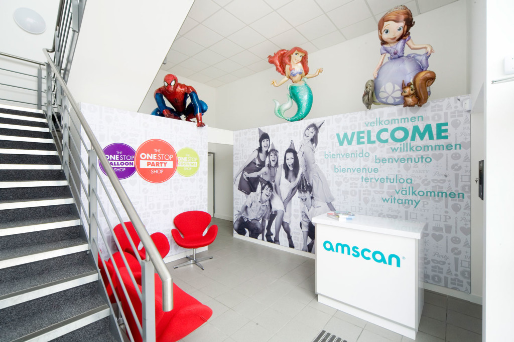 Above: Inside Amscan’s Milton Keynes hq