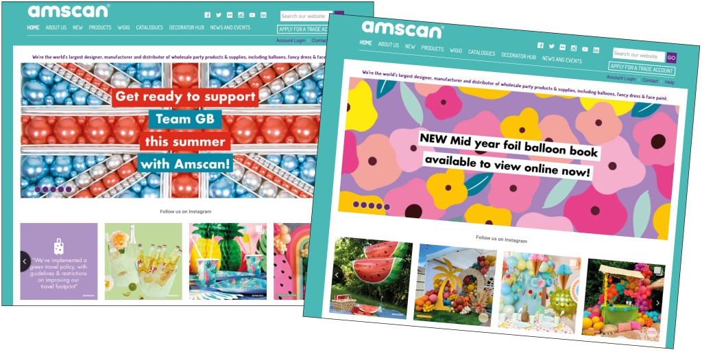 Above & top: Many greetings retailers deal with Amscan for balloons