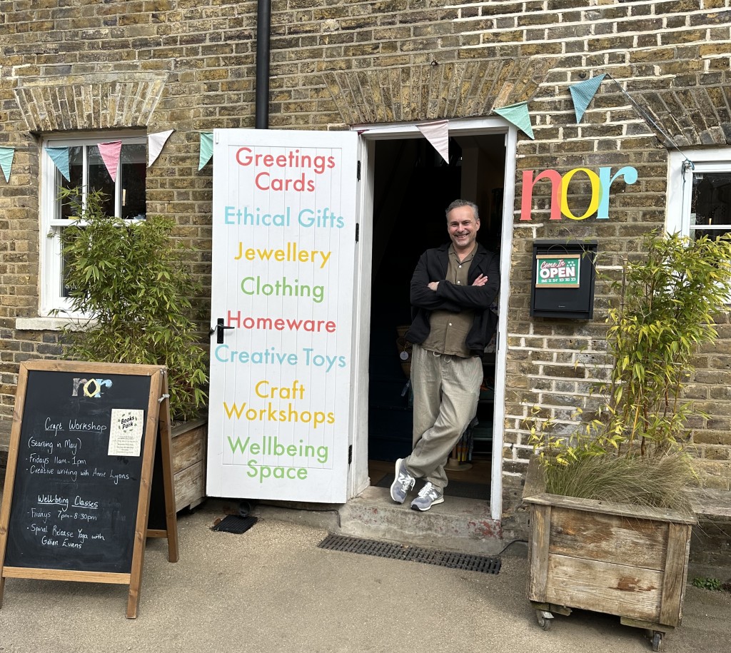 Above: Retailer Serge Sumerling is delighted with his new Nor shop within Beckenham Place Park