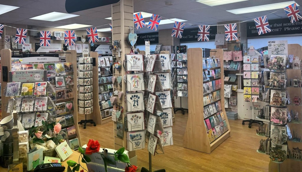 Above: Donna Stocks uses flags inside The Beverley Card Company in Beverley to show her true colours and has just switched from the rainbow ones for Pride Month, to the Union Jack, saying: “We’re supporting Team GB in the Paralympics.”