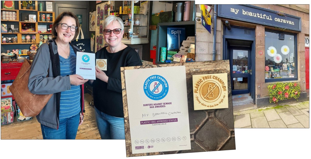 Above: Jennifer Davidson (right) is proud to be a Plastic Free Champion