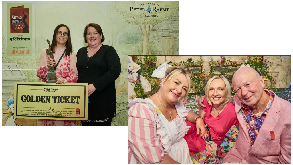 Above: Dzodzo’s senior sales advisors Tracy Buck and Anna Wroblewska with the £150 Golden Ticket to be spent at PG Live 2025, and Highworth Emporium’s Aga Marsden is in the pink with PG’s Jakki Brown and Warren Lomax