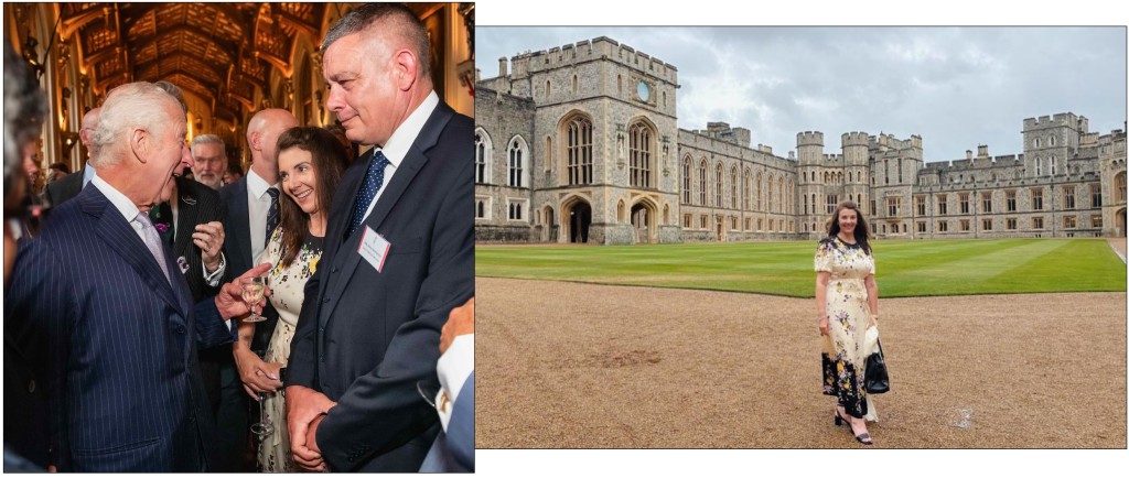 Above: Lisa meets the king at Windsor Castle