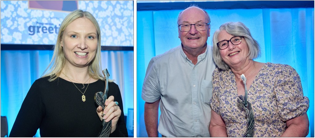 Above: Morley’s Marianne Carter, and Malcolm and Sally Adams, from Stationery House