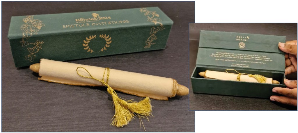 Above: The green and gold box sets off the scroll perfectly