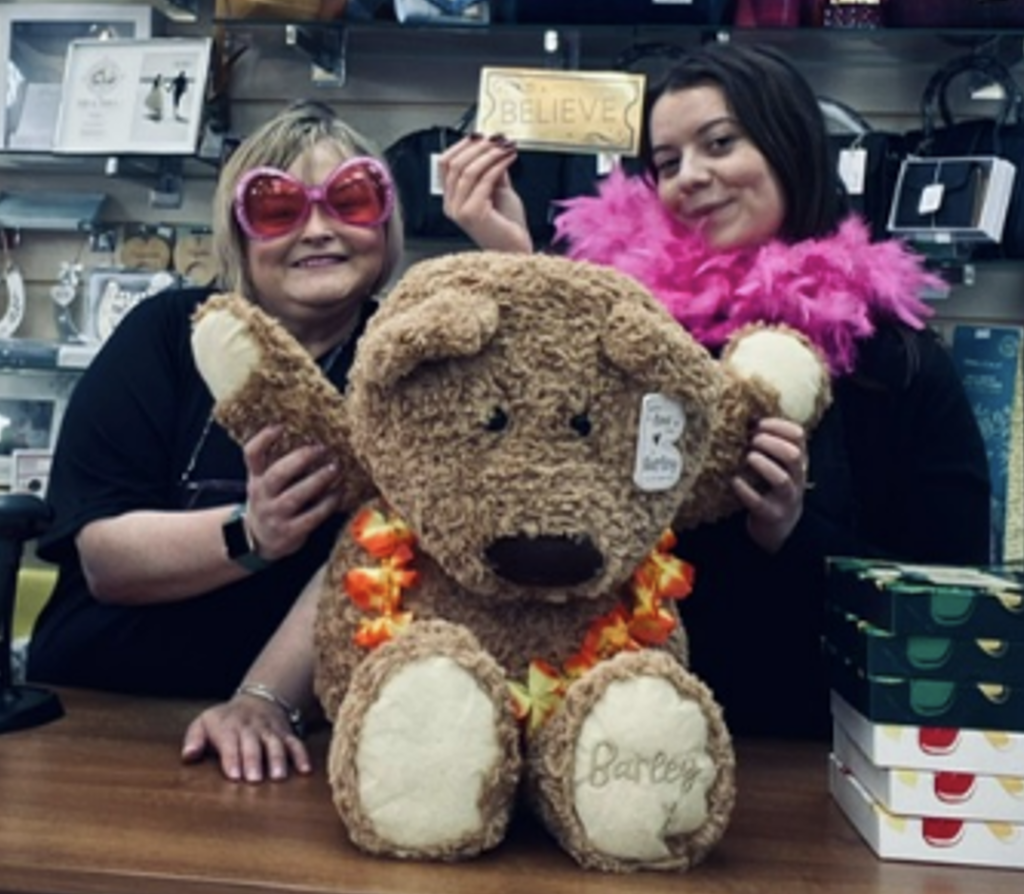 Above & top: Balloons At Hallmark’s Ashley (left) and Hayley with IC&G agent Barley Bear: “We were so delighted to win the Believe competition. Another great range from a great company! We just love IC&G.”