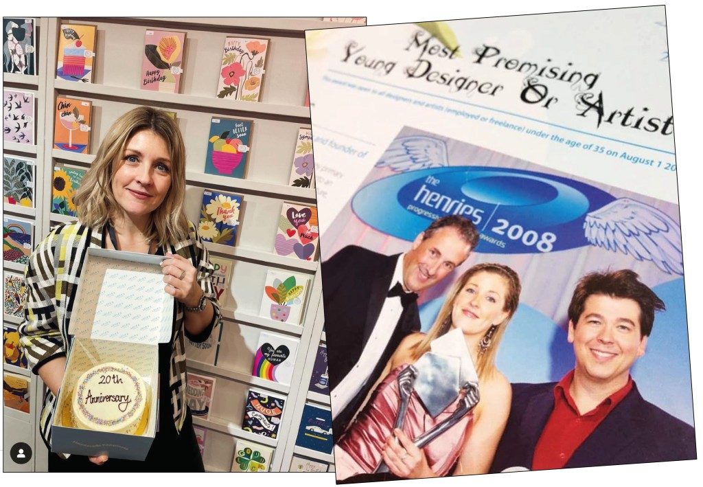 Above: Celebrating with cake at Spring Fair and that first Henries Award in 2008