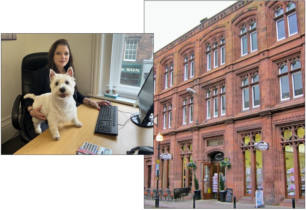 Above: Sonya and office dog Abbie at Celebrations