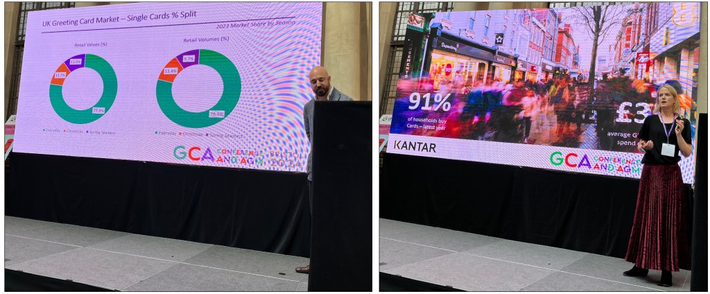 Above: Seth Woodmansterne and Kantar’s Sally Ball delivering the good growth news