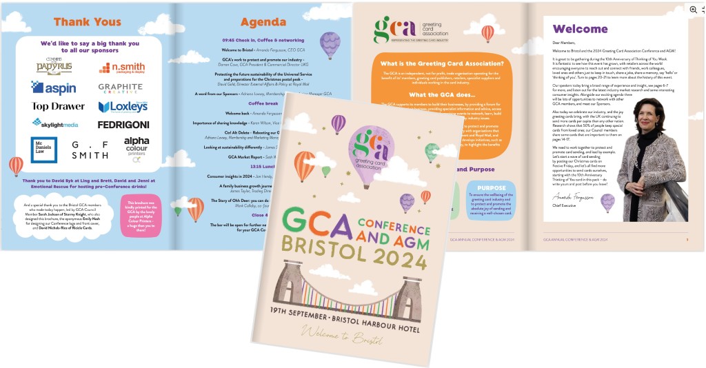 Above: The brochure features the agenda and GCA info in digital and hard copy format