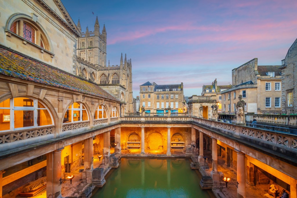 Above: The Roman baths in Bath show how much they loved their bathing