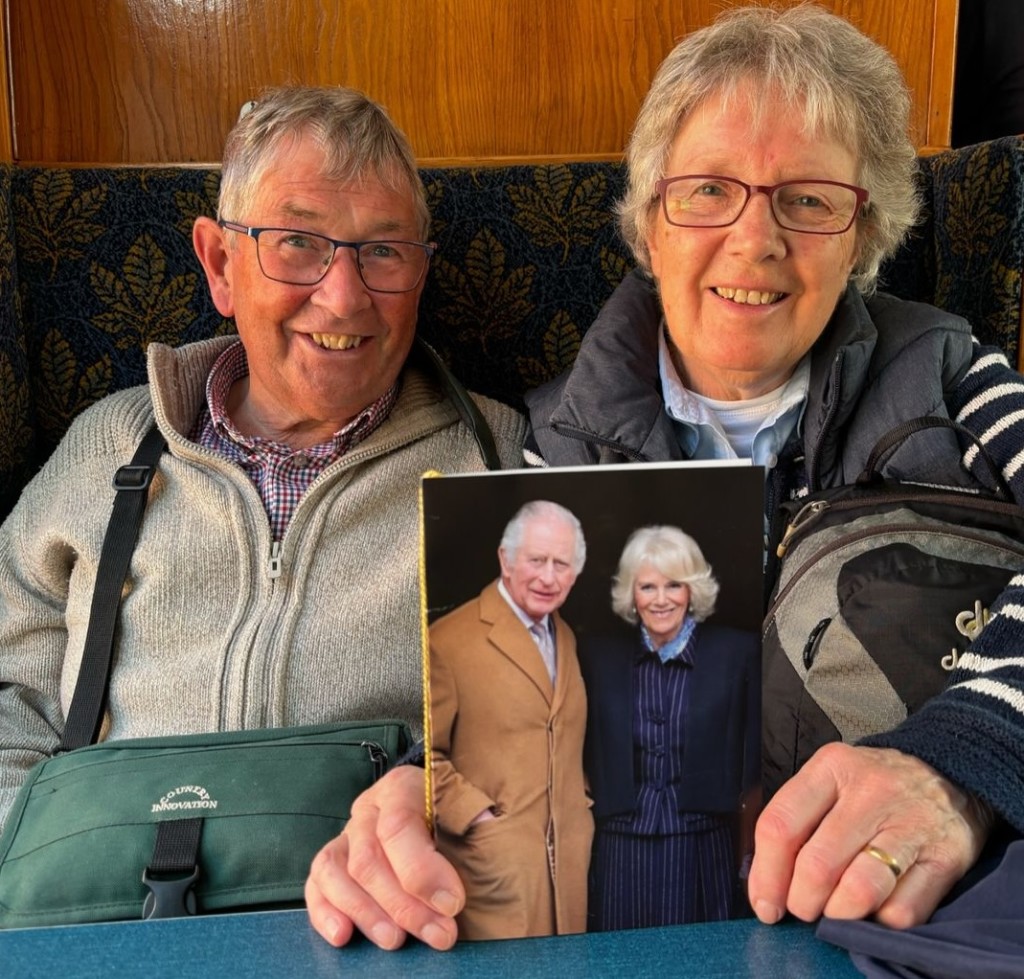 Above: Cards ’N’ Things founders David and Ruth Southgate celebrated 40 years of the Hellesdon shop earlier this year – and that’s been topped with perfectly-timed diamond wedding anniversary card from King Charles III and Queen Camilla