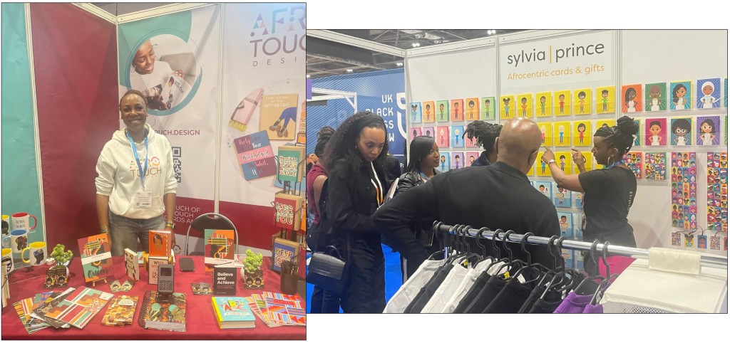 Above: AfroTouch and Sylvia Prince at the UK Black Business Show