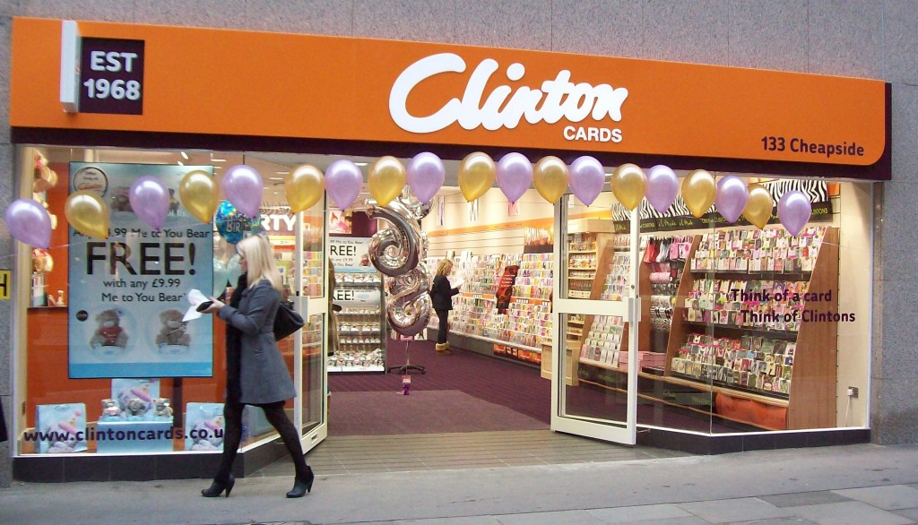 Above: At its peak, through Clinton Cards and Birthdays, the group was trading from 1,000 stores