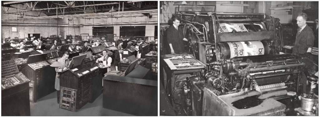 Above: Printing at Loxleys back in 1938