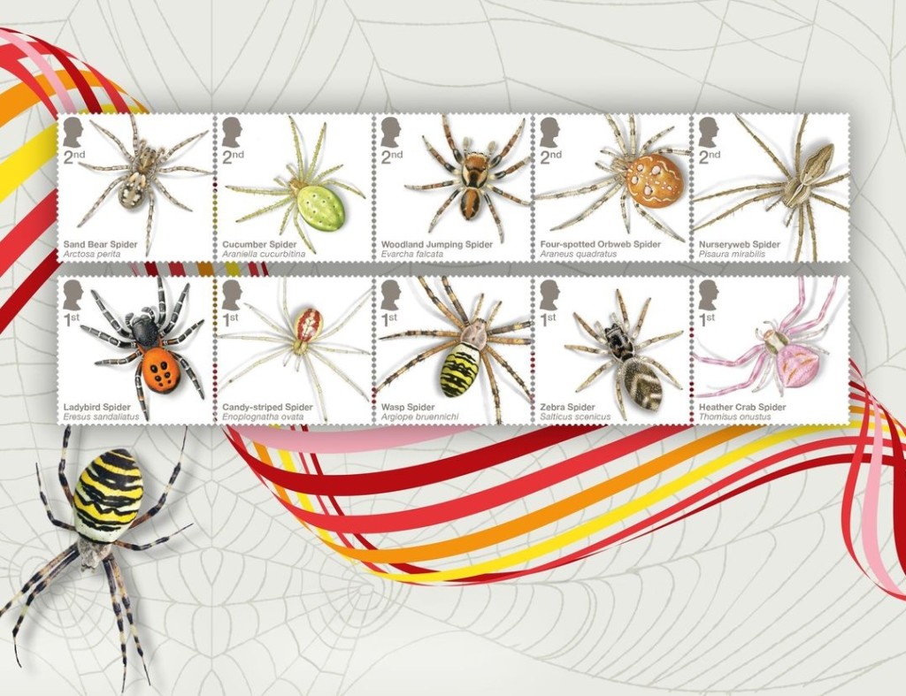 Above: The spider stamps are on sale now