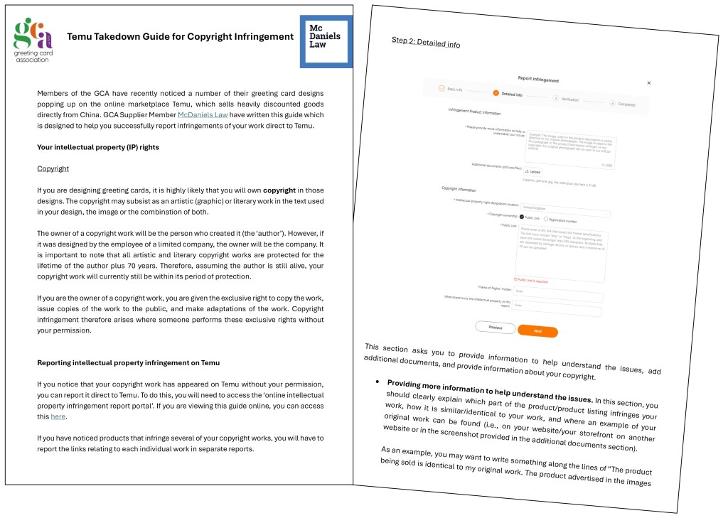 Above: The takedown guide is available to download from the GCA website now