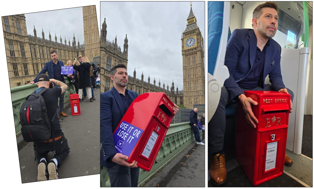 Above: Cardology’s David Falkner put the muscle into taking the protest to parliament