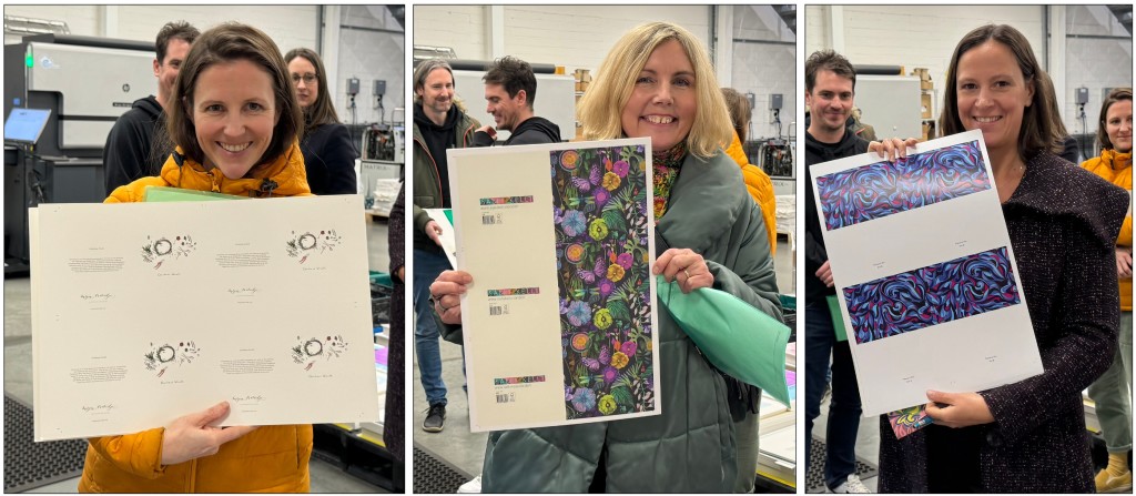 Above: Sally, Imogen and Luna with their printed designs