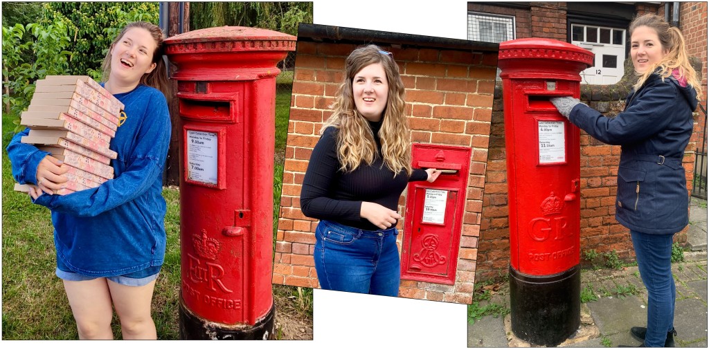 Above: Louise with a rare Edward VII box (centre), and one each from the reigns of Queen Elizabeth II (left) and George V